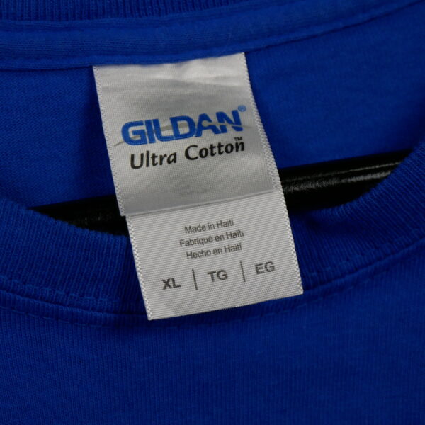 T shirt manches courtes homme bleu Gildan Motif imprime Col Rond QWE0496