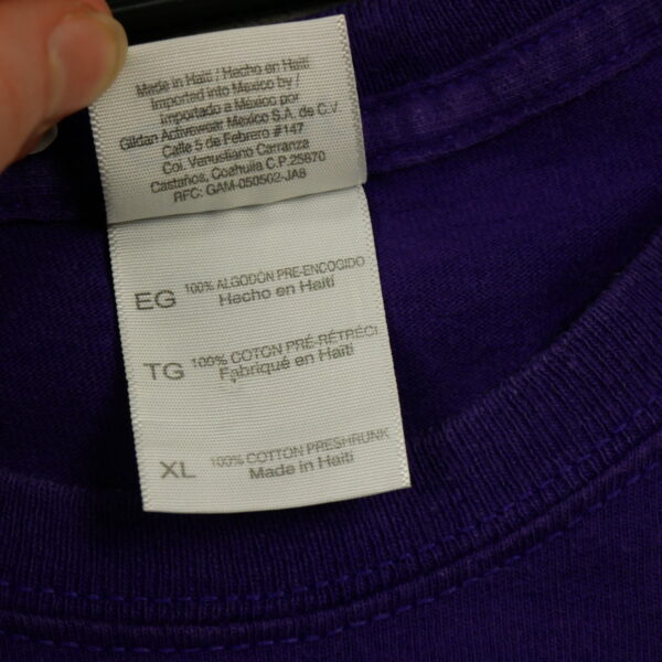 T shirt manches courtes homme violet Gildan Motif imprime Col Rond QWE0262