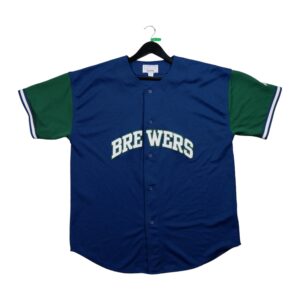Maillot manches courtes homme marine Starter Equipe Brewers de Milwaukee QWE0557