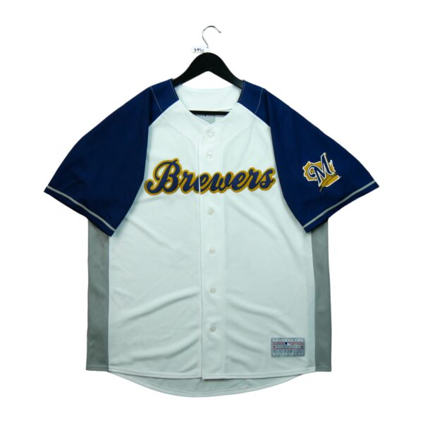 Maillot manches courtes homme blanc MLB Equipe Brewers de Milwaukee QWE3150