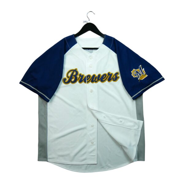 Maillot manches courtes homme blanc MLB Equipe Brewers de Milwaukee QWE3150