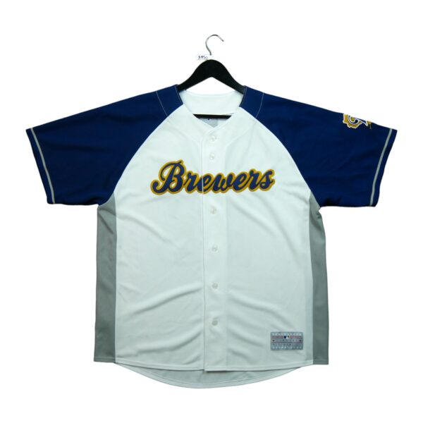 Maillot manches courtes homme blanc MLB Equipe Brewers de Milwaukee QWE3150