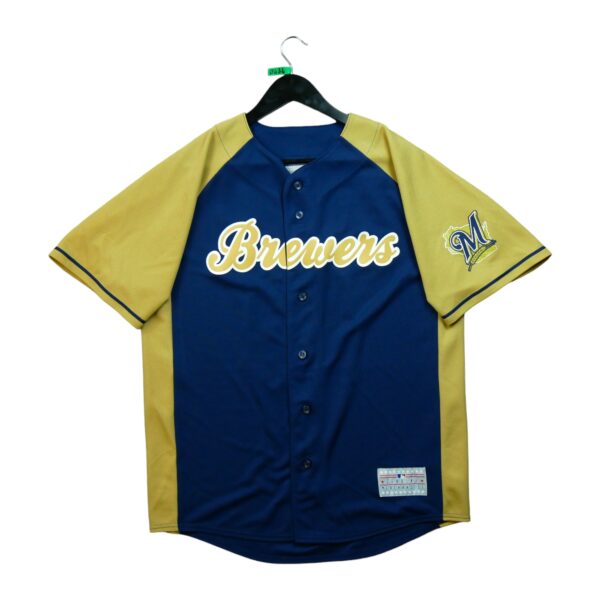 Maillot manches courtes homme marine MLB Equipe Brewers de Milwaukee QWE0434