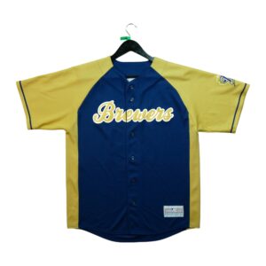 Maillot manches courtes homme marine MLB Equipe Brewers de Milwaukee QWE0434