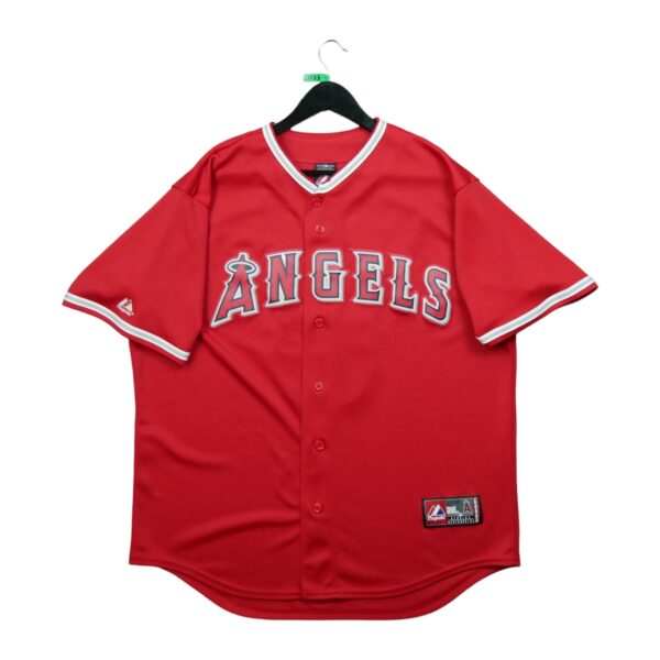Maillot manches courtes homme rouge Majestic Equipe Angels de Los Angeles