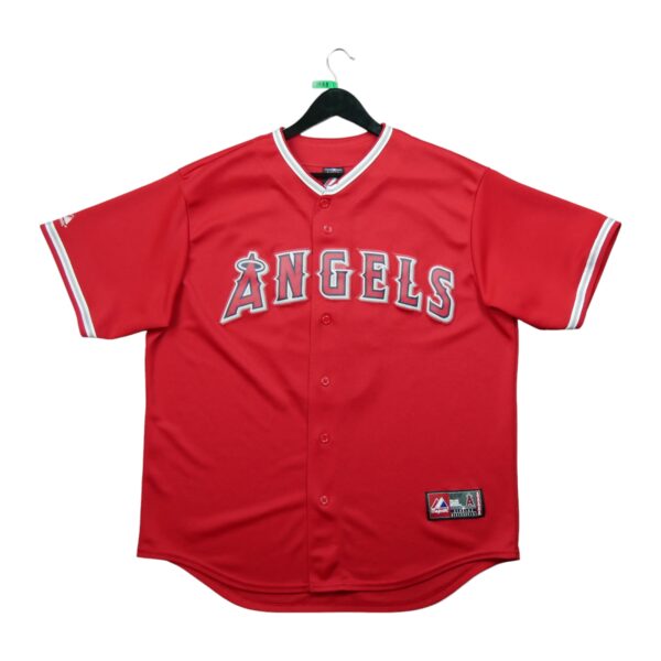 Maillot manches courtes homme rouge Majestic Equipe Angels de Los Angeles