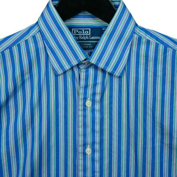 Chemise classiques homme manches longues bleu Polo Ralph Lauren Motif a rayures QWE0503
