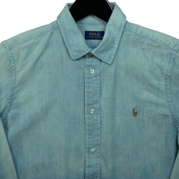 Chemise detente femme manches longues bleu clair Polo Ralph Lauren Motif en jeans QWE0440