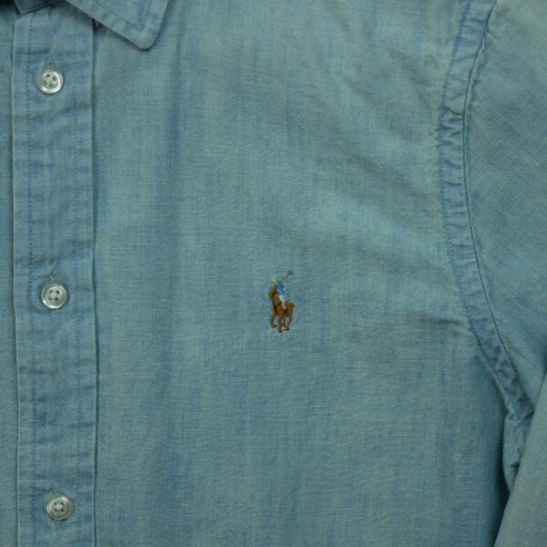 Chemise detente femme manches longues bleu clair Polo Ralph Lauren Motif en jeans QWE0440