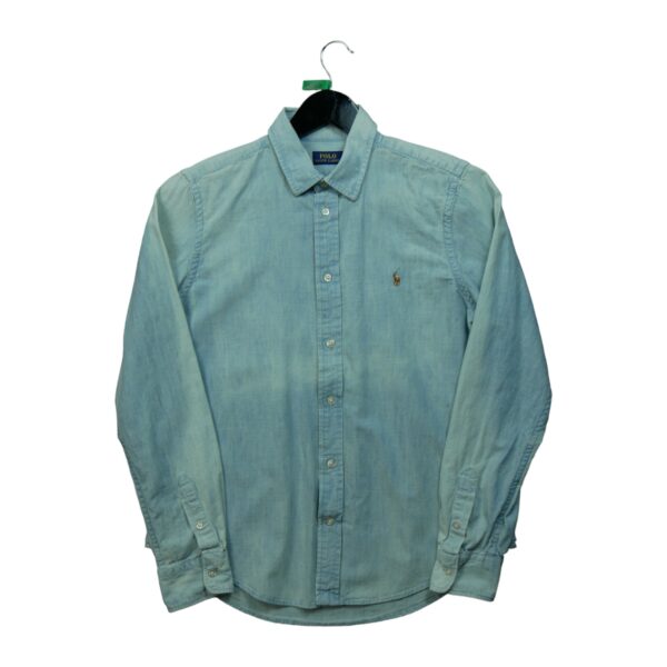 Chemise detente femme manches longues bleu clair Polo Ralph Lauren Motif en jeans QWE0440