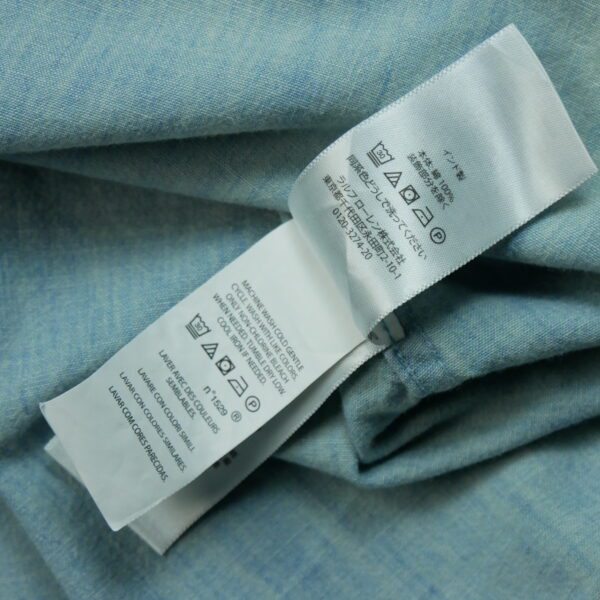 Chemise detente femme manches longues bleu clair Polo Ralph Lauren Motif en jeans QWE0440