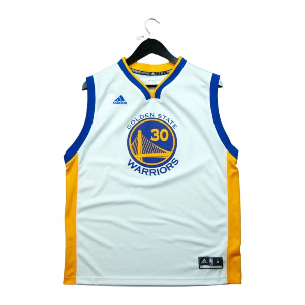 Maillot sans manches enfant blanc Adidas Equipe Warriors de Golden State QWE3359