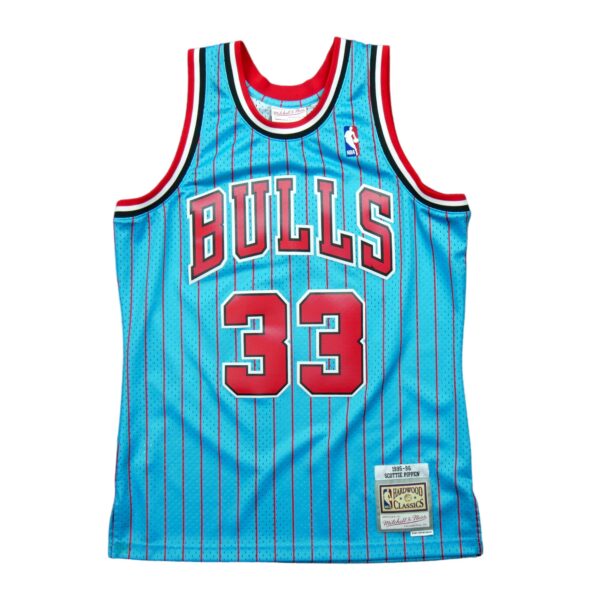 Maillot sans manches homme bleu Mitchell and Ness Equipe Bulls de Chicago QWE0309