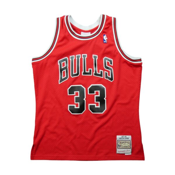 Maillot sans manches homme rouge Mitchell and Ness Equipe Bulls de Chicago QWE3694