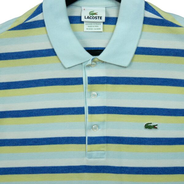 Polo manches courtes homme blanc Lacoste Motif a rayures Col Polo QWE0571