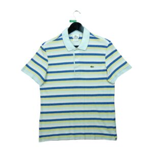 Polo manches courtes homme blanc Lacoste Motif a rayures Col Polo QWE0571