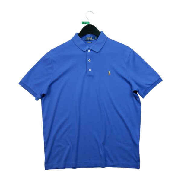 Polo manches courtes homme bleu Polo Ralph Lauren Col Rond QWE0547