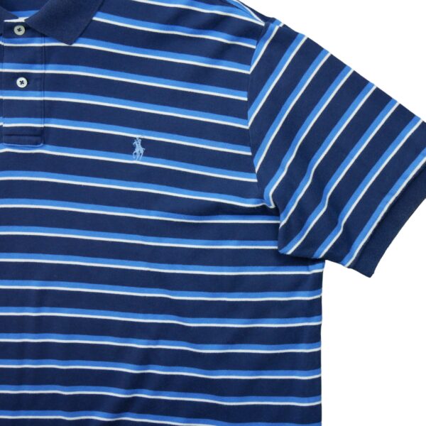 Polo manches courtes homme marine Polo Ralph Lauren Motif a rayures Col Rond QWE0308
