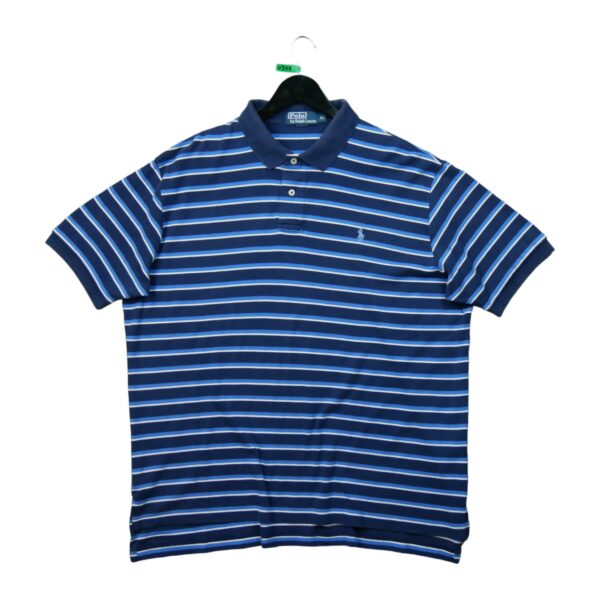 Polo manches courtes homme marine Polo Ralph Lauren Motif a rayures Col Rond QWE0308