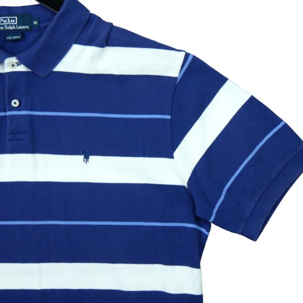 Polo manches courtes homme marine Polo Ralph Lauren Motif a rayures Col Rond QWE0135