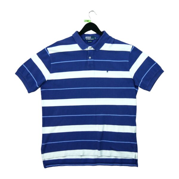Polo manches courtes homme marine Polo Ralph Lauren Motif a rayures Col Rond QWE0135