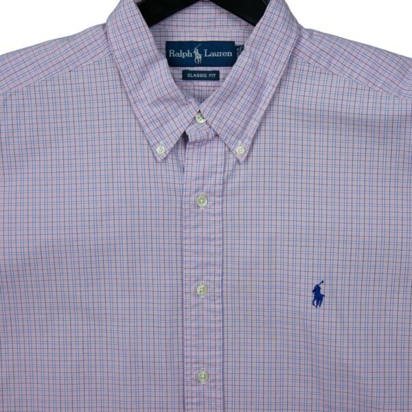Chemise classiques homme manches courtes rose Polo Ralph Lauren Motif a carreaux QWE0481