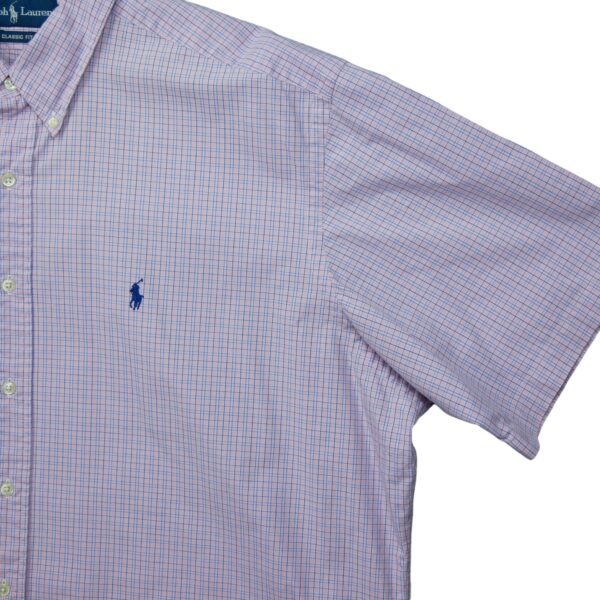 Chemise classiques homme manches courtes rose Polo Ralph Lauren Motif a carreaux QWE0481
