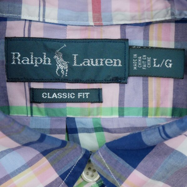 Chemise classiques homme manches courtes rose Polo Ralph Lauren Motif a carreaux QWE1279