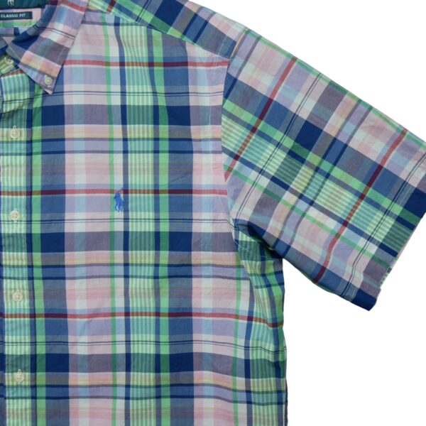Chemise classiques homme manches courtes rose Polo Ralph Lauren Motif a carreaux QWE1279