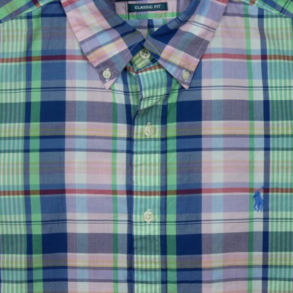 Chemise classiques homme manches courtes rose Polo Ralph Lauren Motif a carreaux QWE1279