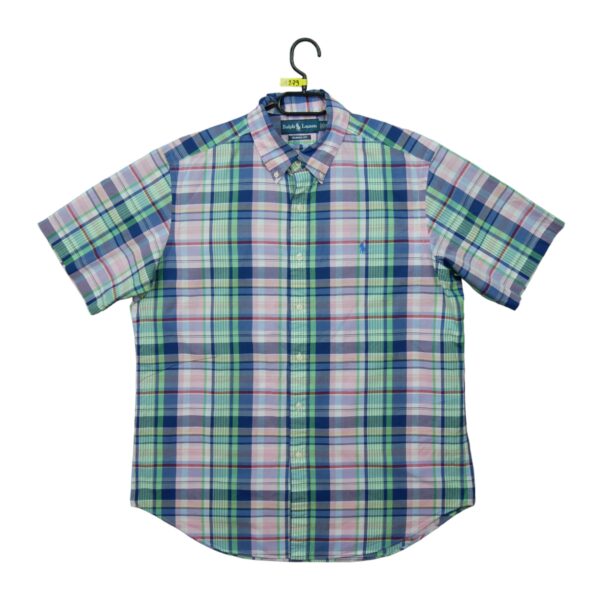 Chemise classiques homme manches courtes rose Polo Ralph Lauren Motif a carreaux QWE1279