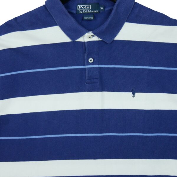 Polo manches courtes homme marine Polo Ralph Lauren Motif a rayures Col Rond QWE0450
