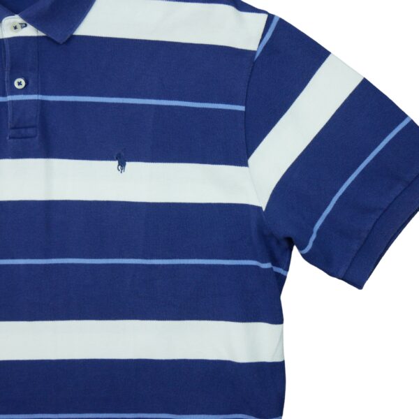 Polo manches courtes homme marine Polo Ralph Lauren Motif a rayures Col Rond QWE0450