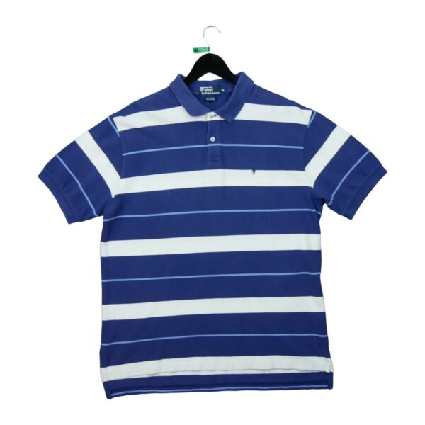 Polo manches courtes homme marine Polo Ralph Lauren Motif a rayures Col Rond QWE0450