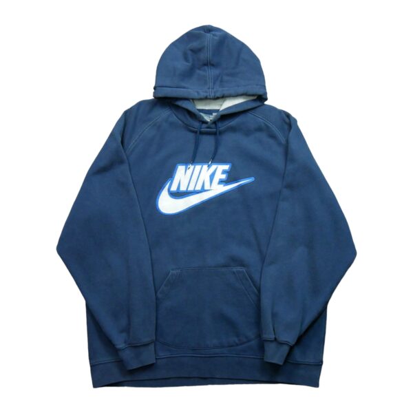 Sweat a capuche homme manches longues marine Nike Motif imprime Col Rond QWE1643