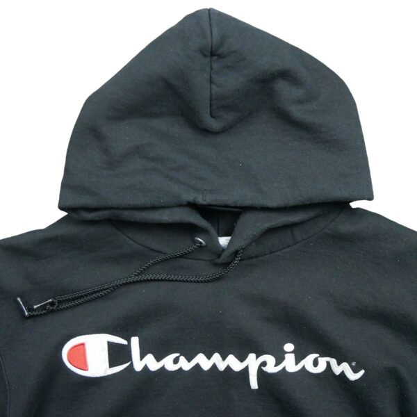 Sweat a capuche homme manches longues noir Champion Motif imprime Col Rond QWE1588