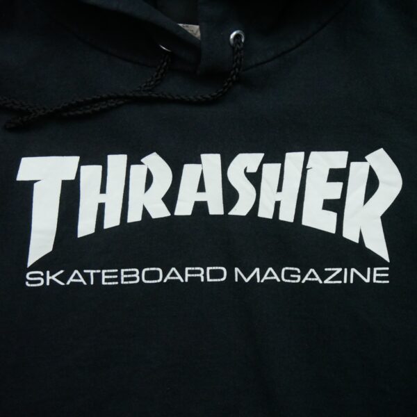 Sweat a capuche homme manches longues noir Thrasher Motif imprime Col Rond QWE2138