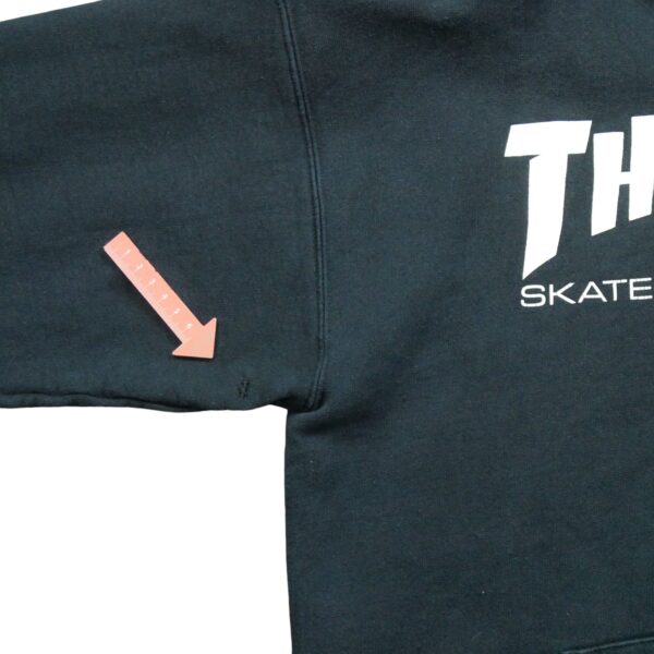Sweat a capuche homme manches longues noir Thrasher Motif imprime Col Rond QWE2138