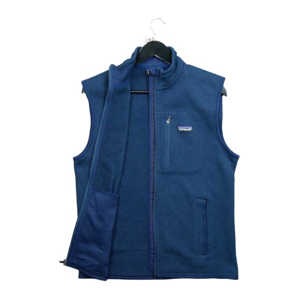 Veste polaires homme sans manches bleu Patagonia Col Montant QWE3163