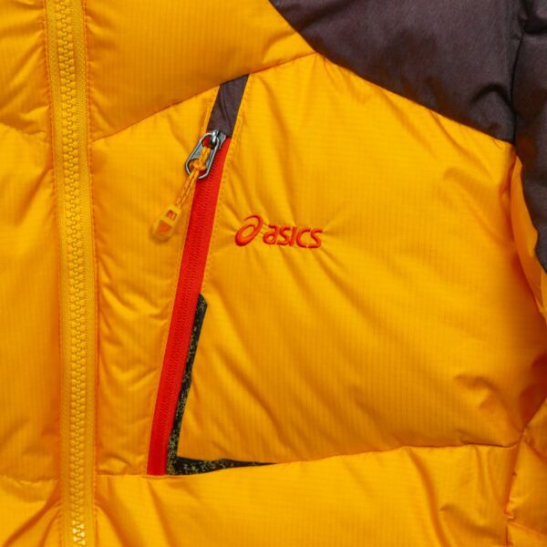 Doudoune homme manches longues jaune Asics Col Montant QWE3626