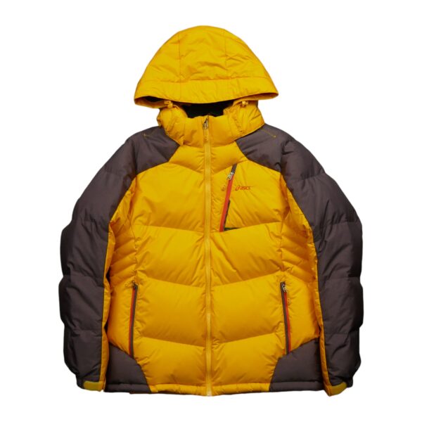 Doudoune homme manches longues jaune Asics Col Montant QWE3626