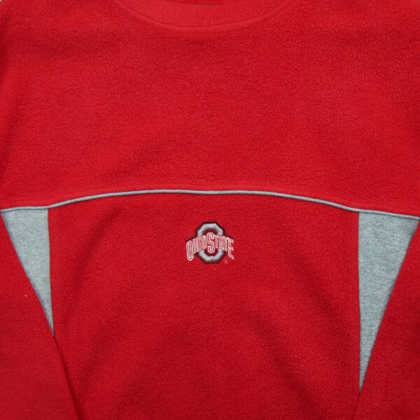 Pull polaires homme manches longues rouge Starter Col Rond Equipe Ohio State QWE3131