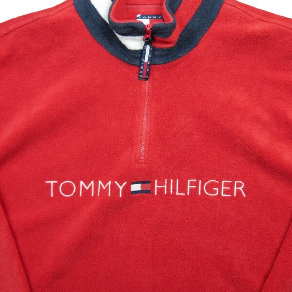 Pull polaires homme manches longues rouge Tommy Hilfiger Col Montant QWE3727