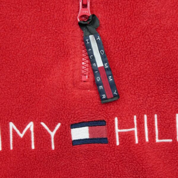 Pull polaires homme manches longues rouge Tommy Hilfiger Col Montant QWE3727