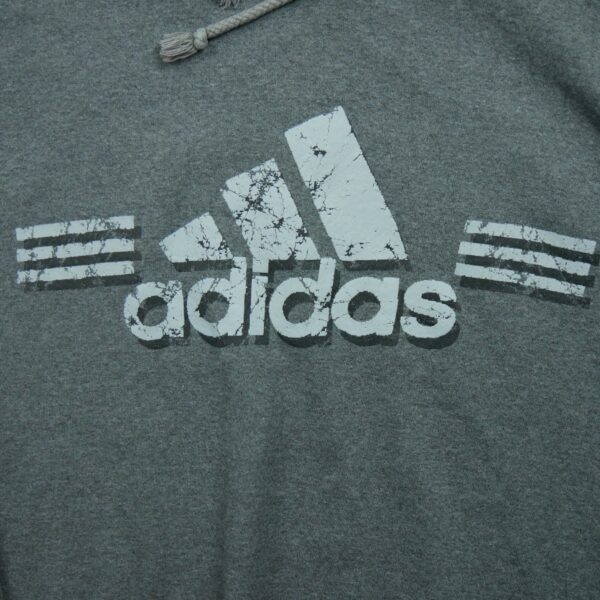 Sweat a capuche homme manches longues gris Adidas Motif chine Col Rond QWE0055