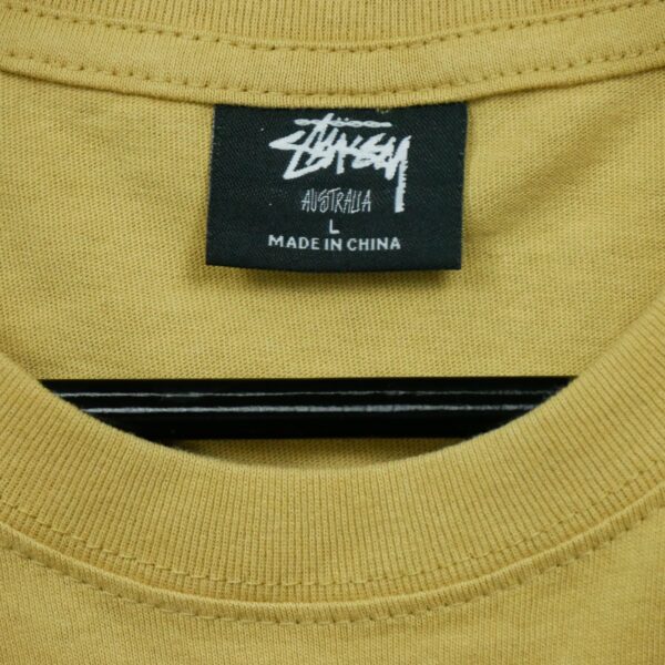 T shirt manches courtes homme beige Stussy Motif imprime Col Rond QWE3009