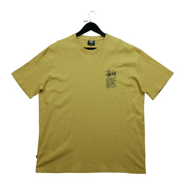T shirt manches courtes homme beige Stussy Motif imprime Col Rond QWE3009