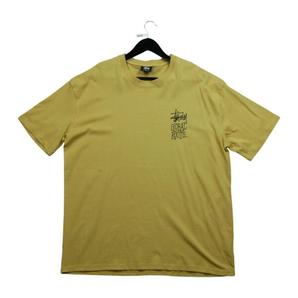 T shirt manches courtes homme beige Stussy Motif imprime Col Rond QWE3623