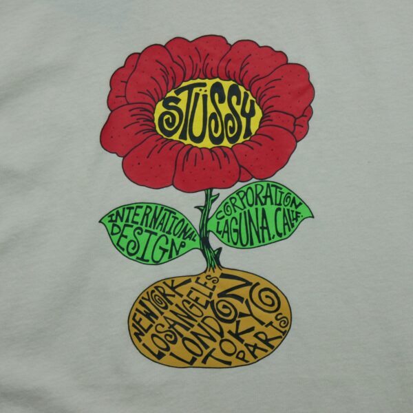 T shirt manches courtes homme beige Stussy Motif imprime Col Rond QWE3790