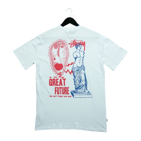 T shirt manches courtes homme blanc Stussy Motif imprime Col Rond QWE3269